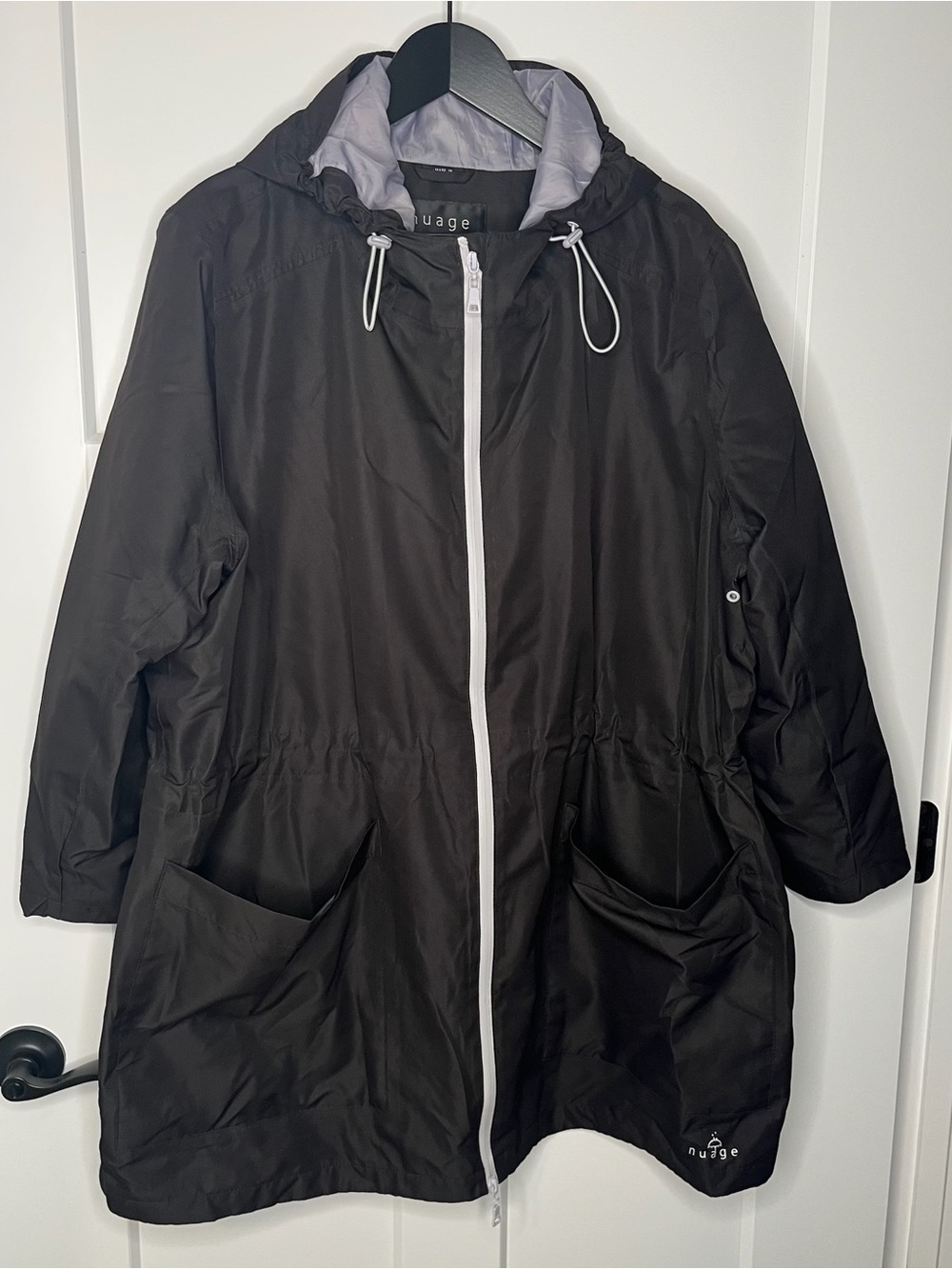 Nuage Black Hooded Raincoat Jacket Plus Size 2X